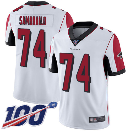 Atlanta Falcons Limited White Men Ty Sambrailo Road Jersey NFL Football #74 100th Season Vapor Untouchable->youth nfl jersey->Youth Jersey